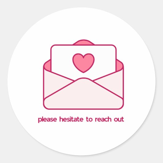 Neem contact op Roze Envelop Ontwerp Ronde Sticker (Voorkant)