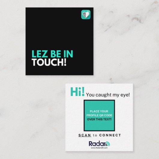 NEEM CONTACT OP - TROTS VIERKANTE VISITEKAARTJE (Voorkant / Achterkant)