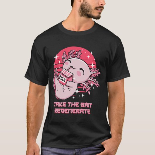 Neem de Bait Regenerate Axolotl Gezegden Salamande T-shirt (Voorkant)