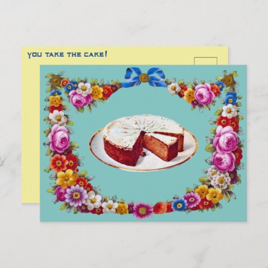 Neem de Cake.  Dank u Feestdagenkaart (Voorkant / Achterkant)