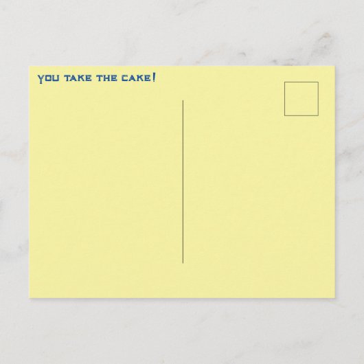 Neem de Cake.  Dank u Feestdagenkaart (Achterkant)