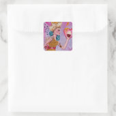 Neem de Cupcake en ren Vierkante Sticker (Tas)