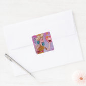 Neem de Cupcake en ren Vierkante Sticker (Envelop)