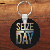 Neem de Dag zwart Sleutelhanger (Voorkant)