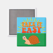 Neem de Easy Cute Cartoon Snail Sunburst Magneet (Voorkant / Achterkant)