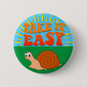 Neem de Easy Cute Cartoon Snail Sunburst Ronde Button 5,7 Cm