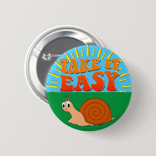 Neem de Easy Cute Cartoon Snail Sunburst Ronde Button 5,7 Cm (Voorkant /achterkant)