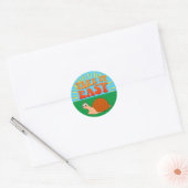 Neem de Easy Cute Cartoon Snail Sunburst Ronde Sticker (Envelop)