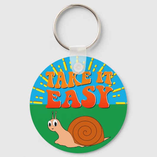 Neem de Easy Cute Cartoon Snail Sunburst Sleutelhanger (Voorkant)
