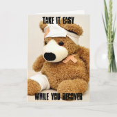 Neem de Easy Teddy Bear Get Well Card Kaart (Voorkant)