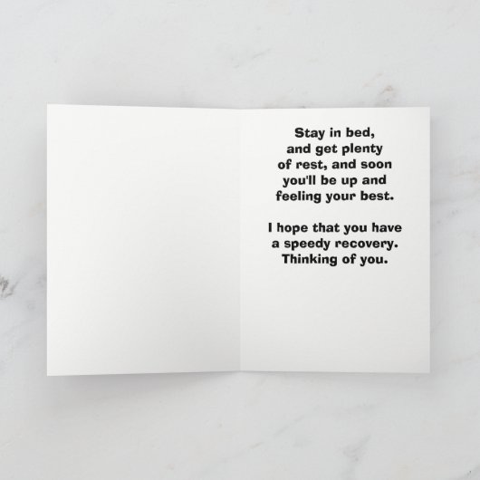 Neem de Easy Teddy Bear Get Well Card Kaart (Binnen)