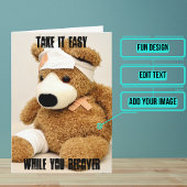 Neem de Easy Teddy Bear Get Well Card Kaart