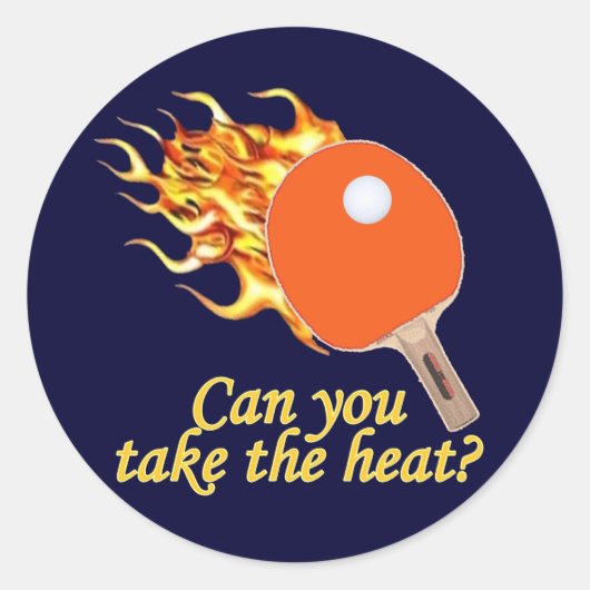 Neem de Heat Flaming Ping Pong Ronde Sticker (Voorkant)