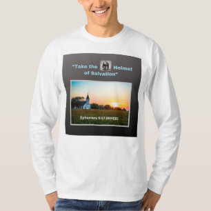 Neem de Helm van de Verlossing - Witte Lange Mouw T-shirt
