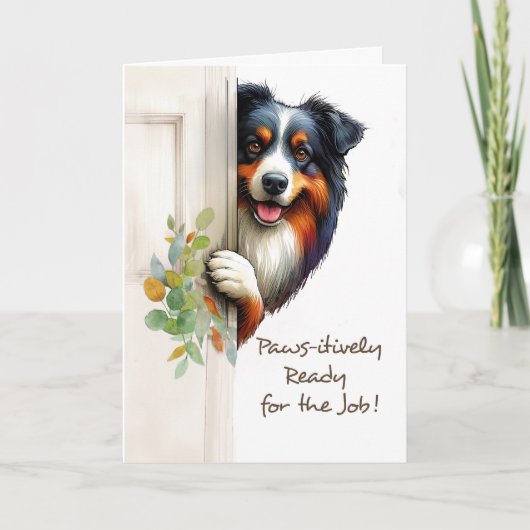 Neem de hond mee naar het werk Dag Grappig gluren Kaart (Voorkant)