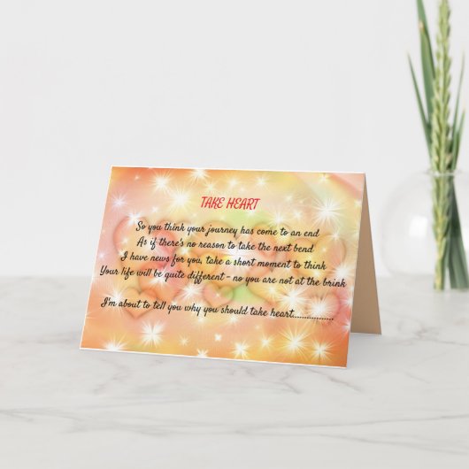Neem de Inspirerend Kaart van het Hart (Voorkant)