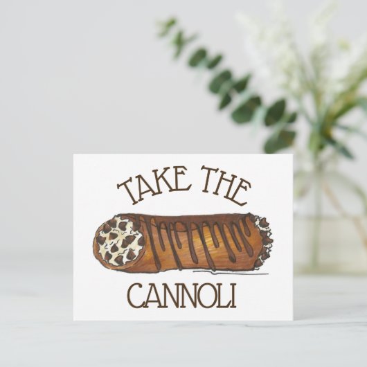 Neem de Italiaanse chocolade-chocolade van Cannoli Briefkaart (Staand voorkant)