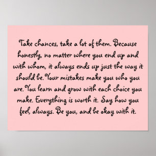 Neem de Kans van uw eigen Citaat Poster zijn