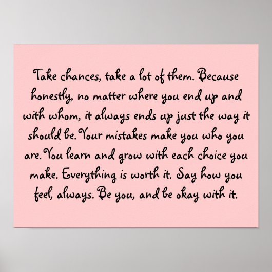 Neem de Kans van uw eigen Citaat Poster zijn (Voorkant)