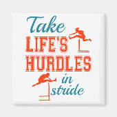 Neem de levenshurdles in het Stride Hurdler Track  Magneet (Voorkant)