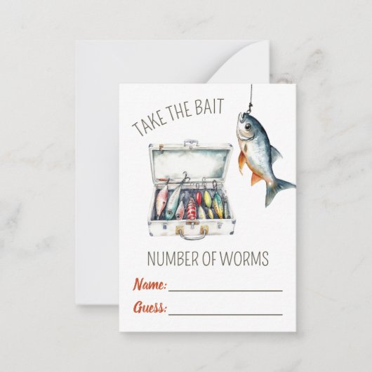 Neem de Lokaas! Worm Raadspel Notitiekaartje (Voorkant)
