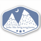 Neem de Long Way Home Sticker - Blauw (Voorkant)