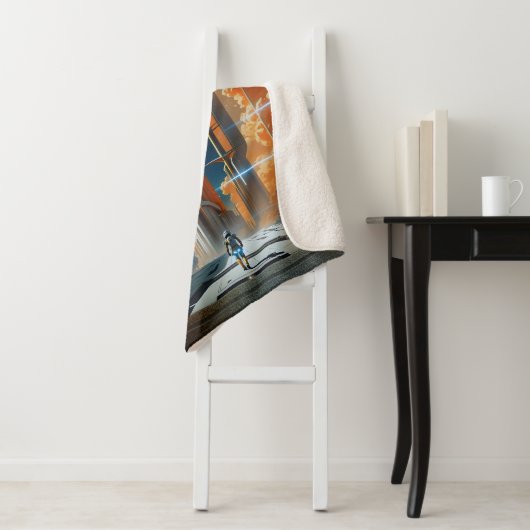 Neem de Maanlancering - Reis naar Moon Retro Poste Sherpa Deken (In situ)