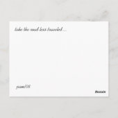 Neem de minder bereisde weg briefkaart (Achterkant)