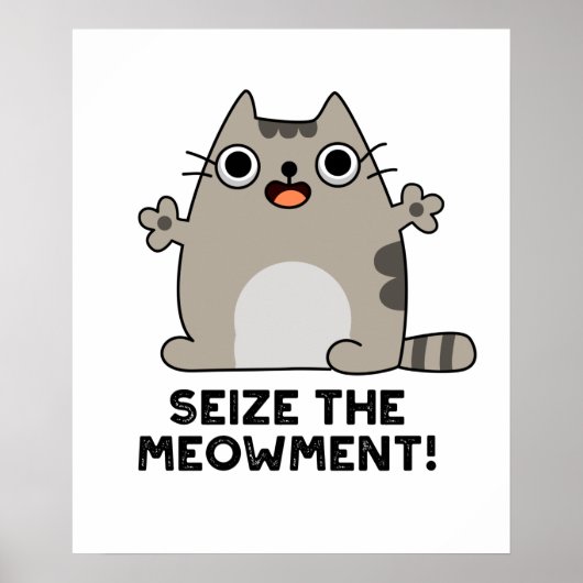Neem de Mow-ment grappige positieve kat pun Poster (Voorkant)