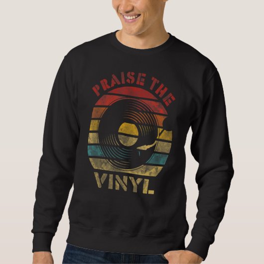 Neem de Muziek van het Verslag van de Vinyl Retro Trui (Voorkant)