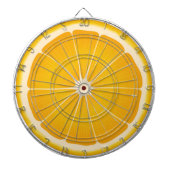 Neem de Oranje Slice Challenge Dartbord (Voorkant)