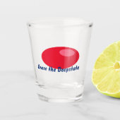 Neem de RED pill Oval Sticker Shot Glas (Voorkant)