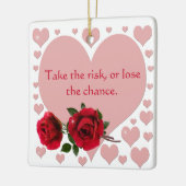 Neem de risicoprijs roze hartenrode rozen keramisch ornament (Links)
