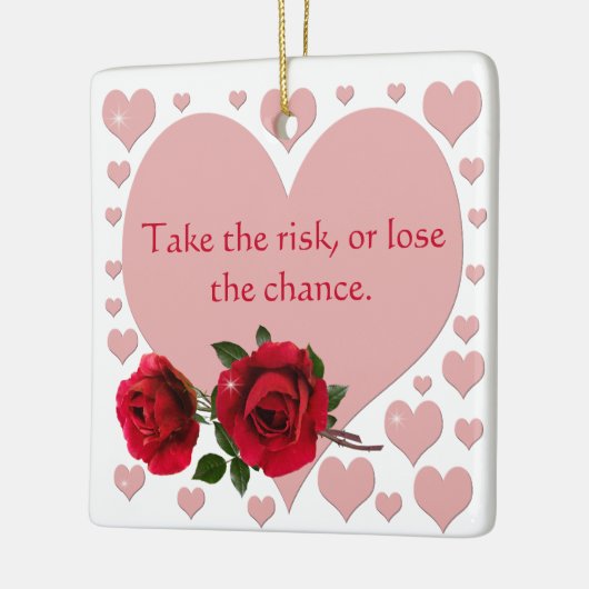 Neem de risicoprijs roze hartenrode rozen keramisch ornament (Links)