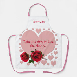 Neem de risicoprijs roze hartenrode rozen schort