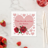 Neem de risicoprijs roze hartenrode rozen servet (Insitu)