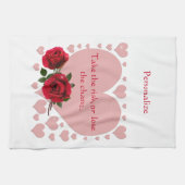 Neem de risicoprijs roze hartenrode rozen theedoek (Horizontaal)