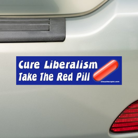Neem de rode pil bumpersticker (Op auto)
