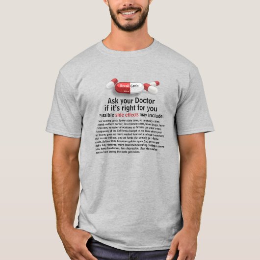 Neem de rode pil mee naar Recall Gavin Newsom T-shirt (Voorkant)