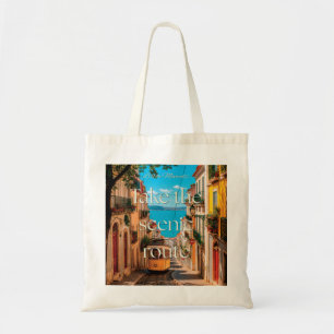 Neem de Schilderachtige Route Lissabon Tram Illust Tote Bag