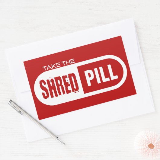 Neem de Shred Pill Rechthoekige Sticker (Envelop)