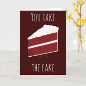 Neem de taart Red Velvet Dessert Dank u Kaart (Gele Bloem)