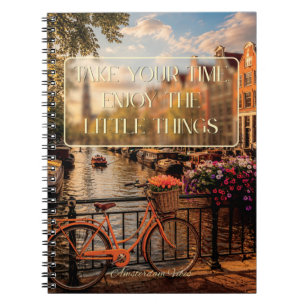 Neem de tijd Geniet van de kleine dingen Amsterdam Notitieboek