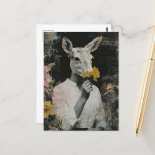 Neem de tijd om de bloemen te ruiken Herten Collag Briefkaart