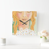 Neem de tijd om de bloemen te ruiken vierkante klok (Huis)