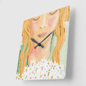 Neem de tijd om de bloemen te ruiken vierkante klok (Hoek)