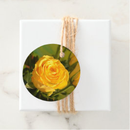 Neem de tijd om de gele roos te ruiken bedankjes labels