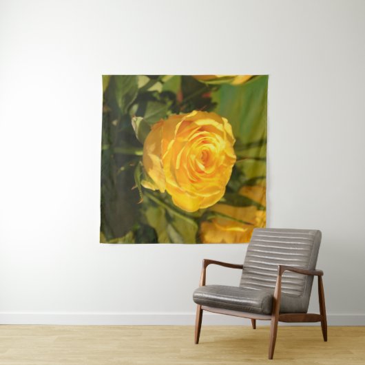 Neem de tijd om de gele roos te ruiken wandkleed (In Situ (horizontaal))