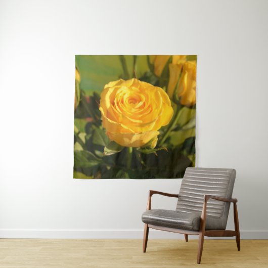 Neem de tijd om de gele roos te ruiken wandkleed (In situ)