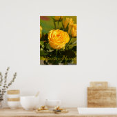 Neem de tijd om de gele rozenfoto te ruiken poster (Keuken)